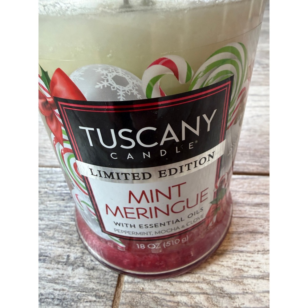 Tuscany Jar Candle Mint Meringue 18 oz Peppermint Mocha Layered NWT Clove‎ scent